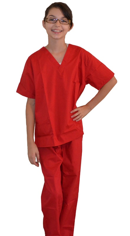 Small Gelscrubs Kids Red Scrub Shirt 3-4 Years Old 
