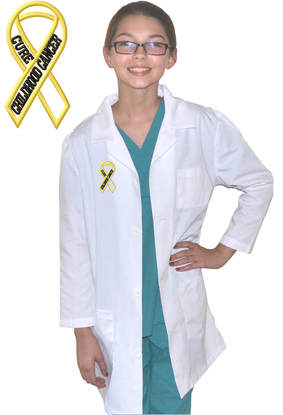 Kids Lab Coat with Cure Childhood Cancer Yellow Ribbon