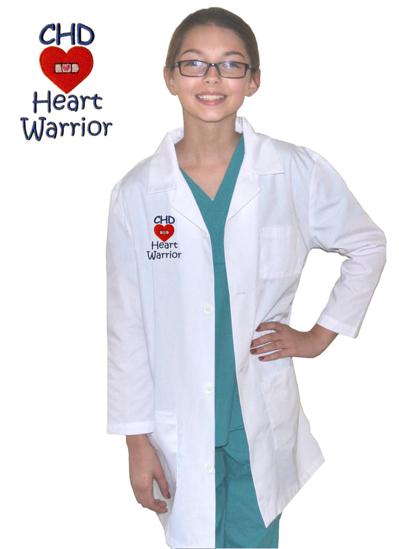 Kids Lab Coat with CHD Heart Warrior Embroidery Design