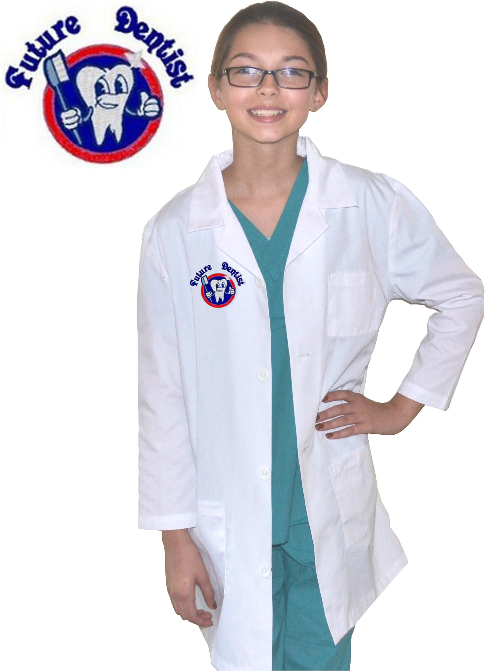 Kids Dentist Lab Coat with Future Dentist Embroidery Design
