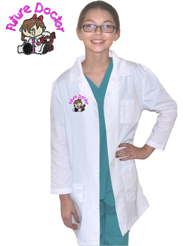 Kids Lab Coat with Future Doctor Embroidery Design