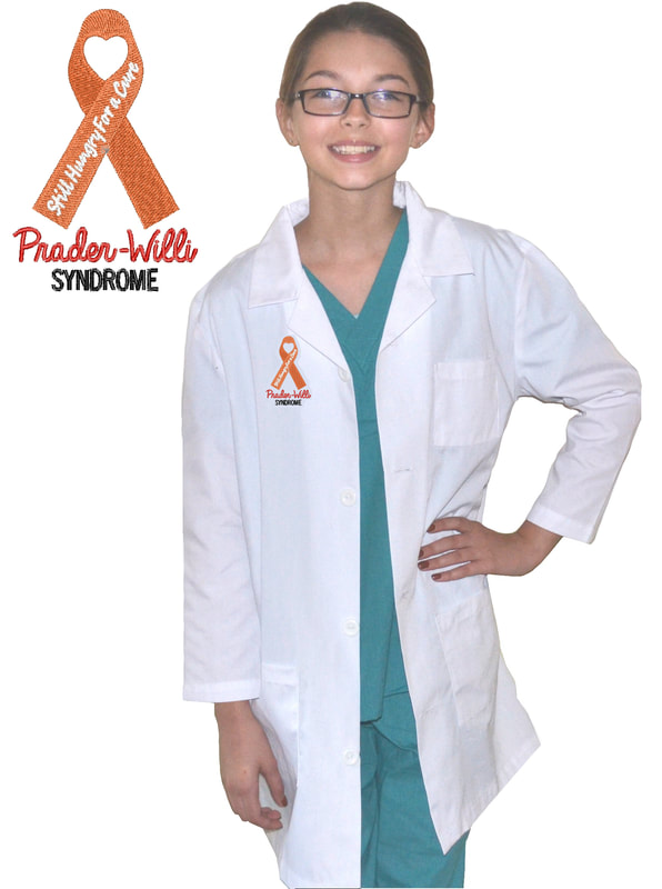 Kids Lab Coat with Prader Willi Syndrome Embroidery Design