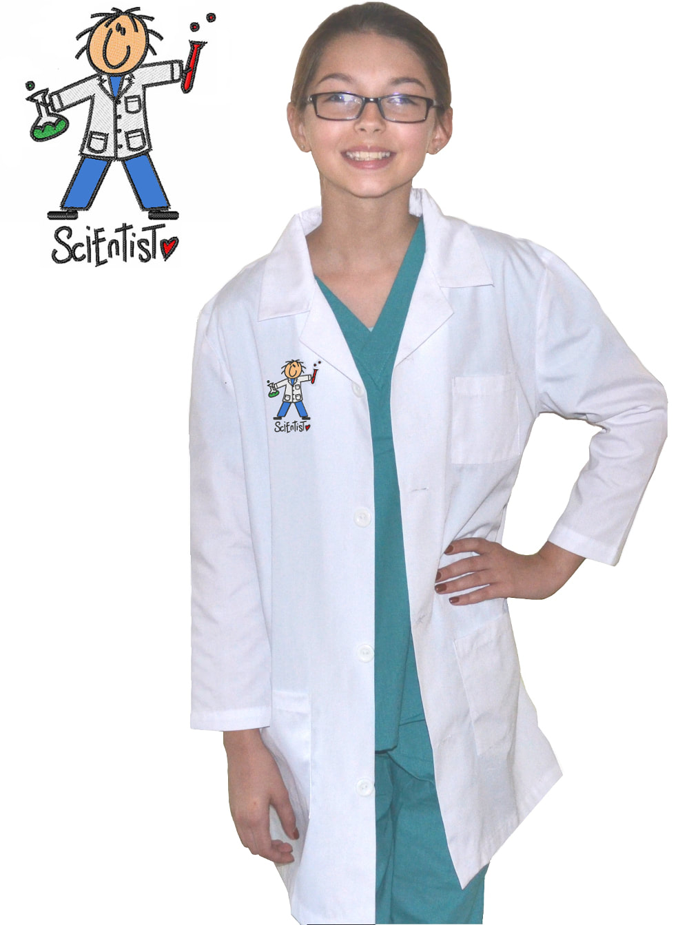 Kids Science Lab Coat with Scientist Embroidery Design