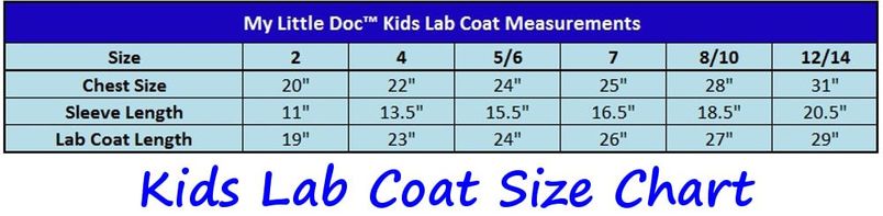 My Little Doc Size Chart
