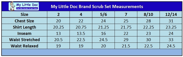 Baby Scrubs Size Chart